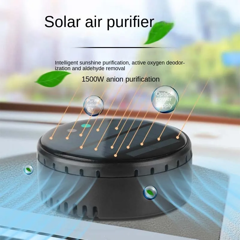 Solar Auto Luft reiniger USB Sauerstoff reiniger negatives Ion 1200mah Hepa Filter pm2.5 Rauchent ferner Innen luft frische Auto liefert Image