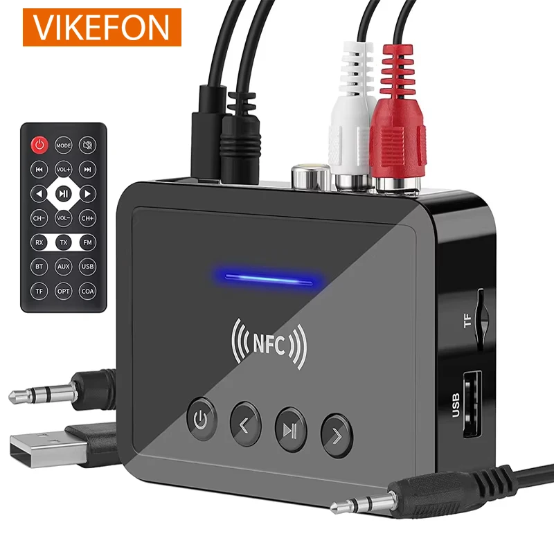 Bluetooth 5,0 Empfänger Sender FM Stereo AUX 3,5mm Jack RCA Optische Drahtlose Audio Adapter Fernbedienung Für TV Car Kit Image