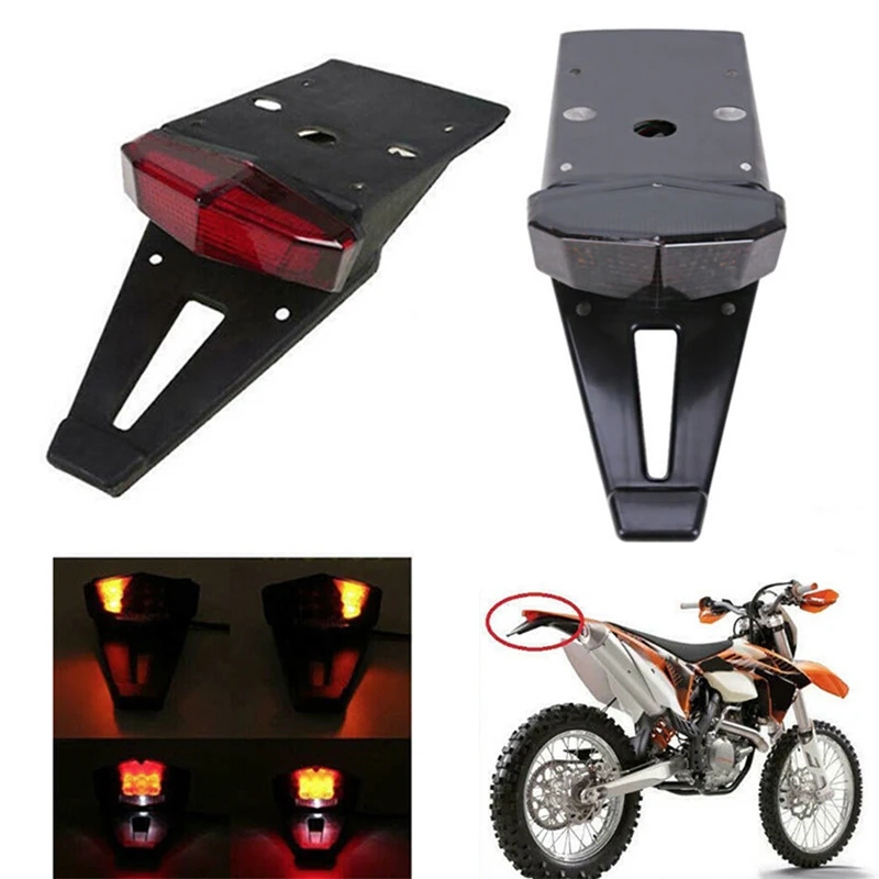 Universale 12V Moto LED Parafango Posteriore Freno Fanale posteriore Off Road Dirt Enduro Bike Indicatori di direzione Lampada posteriore Impermeabile a basso consumo energetico