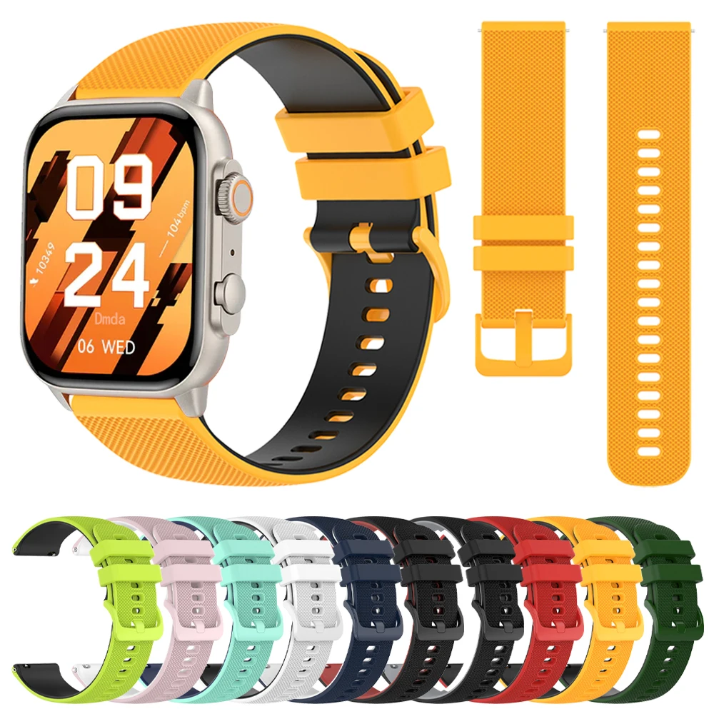 Silikon 20mm 22mm Strap Für COLMI C81 C80 M40 M42 Band Für COLMI P71 P73 P8 I30 Weiche armband Armband Ersatz Zubehör Image