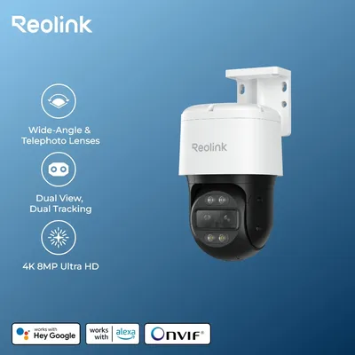 Reolink Trackmix 4K Dual-Objektiv PoE Sicherheit Kamera PTZ Motion Tracking IP Kamera Smart Erkennung Zwei-Weg Audio Outdoor Kamera
