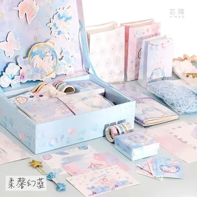 3D Drei-dimensional Geschenk Box Set Mädchen Herz Hand Konto Buch Material Vollen Satz von Hand Image