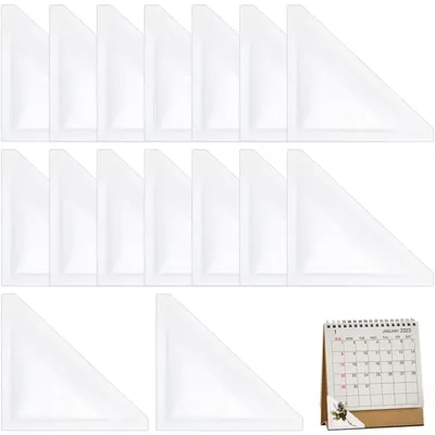 16 stücke schälen und kleben Kalender ecken selbst klebende klare Eck taschen 4x4 Zoll Dreieck Planer Eck taschen für Blatt schützen, Image