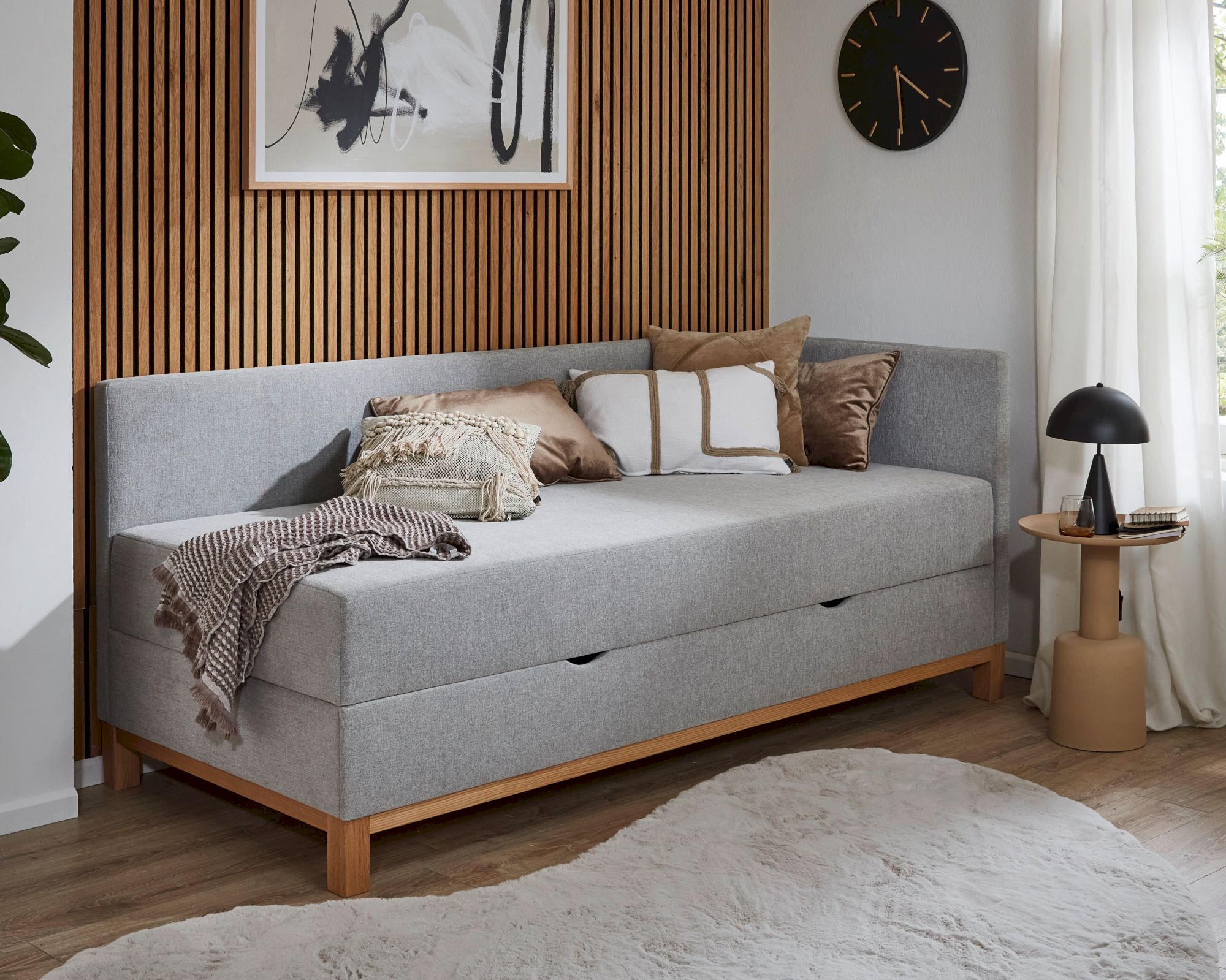 meise.möbel »Santos« Polsterbett inkl. Bettkasten 90x200 cm / anthrazit