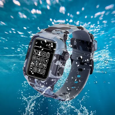ShellBox IP68 Wasserdichtes Gehäuse für Apple Watch 8 7 6 5 4 SE 45 mm 44 mm 42 mm 40 mm Rüstungsabdeckung Tauchen Schwimmen Outdoor Sport Anti-Fall Image