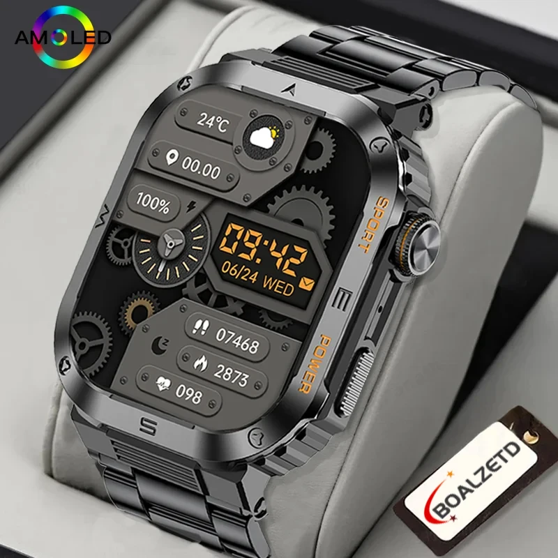 2024 neue 2,01 Outdoor Militär Smartwatch Männer Bluetooth Call Smartwatch für Android iOS IP68 wasserdichte Sport Fitness Uhren Image