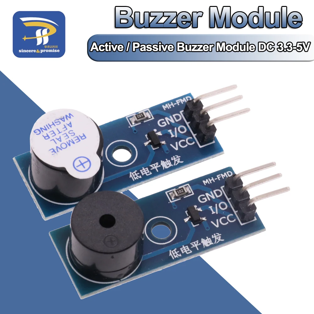Hochwertiges aktives/passives Summermodul DC 3,3–5 V für Arduino Smart Car DIY Kit Low Level Trigger Control Board Sound Sensor Image