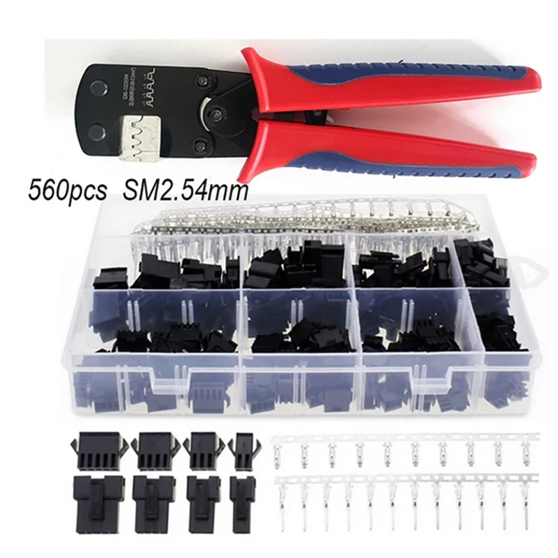 560 Stück SM2.54 Kits 2,54 mm Rastermaß JST SM Stecker 2 3 4 5 Pin Stecker/Buchse Gehäuse Stecker Sortiment Kit Image