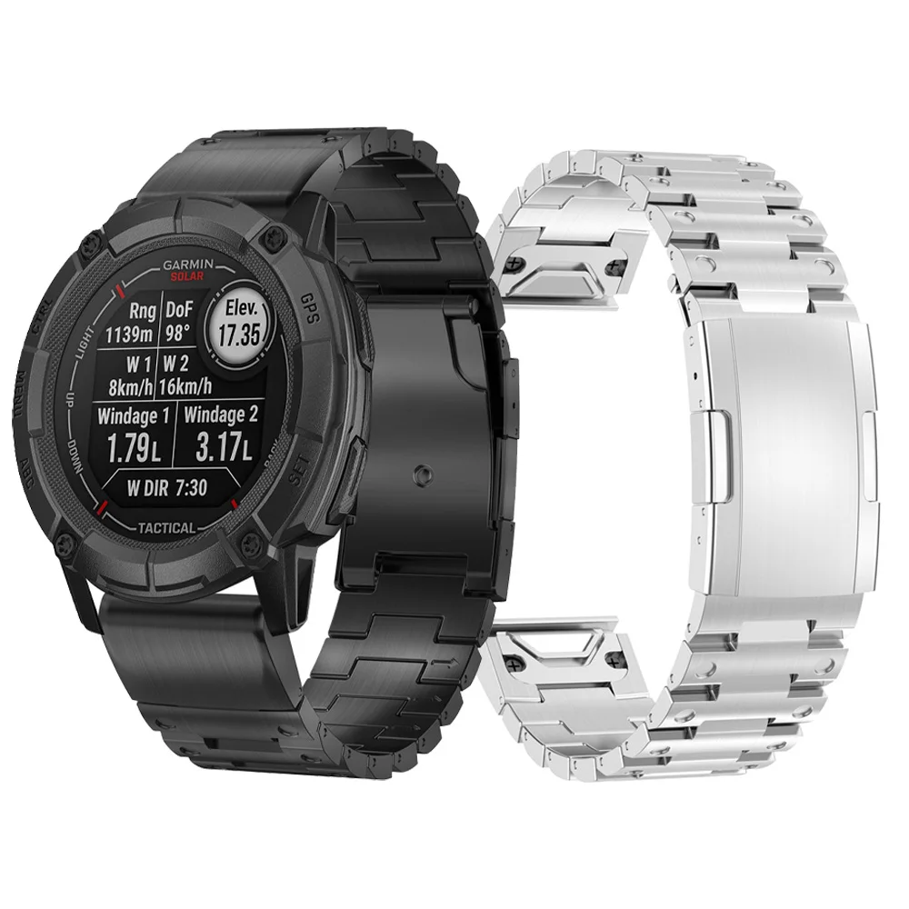 22 26 mm QuickFit Herren-Metall-Edelstahlband für Garmin Instinct 2X/Forerunner 965 955 935/Approach S70 S62 S60 Uhrenarmband Image