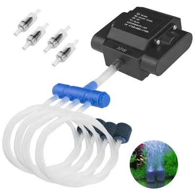 Aquarium-Luftpumpe, Fisch, Sauerstoffbelüfter, Pumpe, Keller, Aquarium, Hydrokultur, 4 Ausgänge, Image