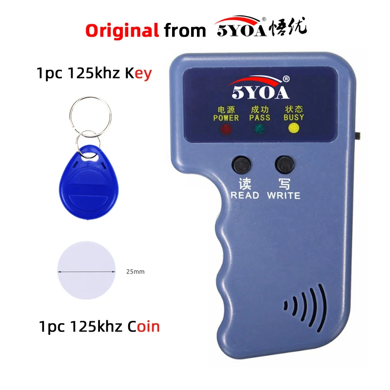 5YOA Repetitive Handheld 125 KHz EM4100 5200 RFID ID Karte Schriftsteller Kopierer Duplizierer Programmierer T5577 Wiederbeschreibbare Keyfobs Tag Image