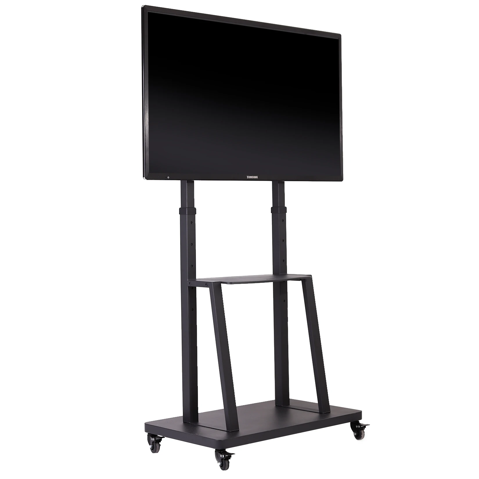Universal TV Ständer mit Rollen, TV Wagen Fernsehständer Rollbar Höhenverstellbar, Extra Stabil TV Standfuss mit AV-Ablagen für 32"–80", VESA 600x400mm, bis Max 65kg Image