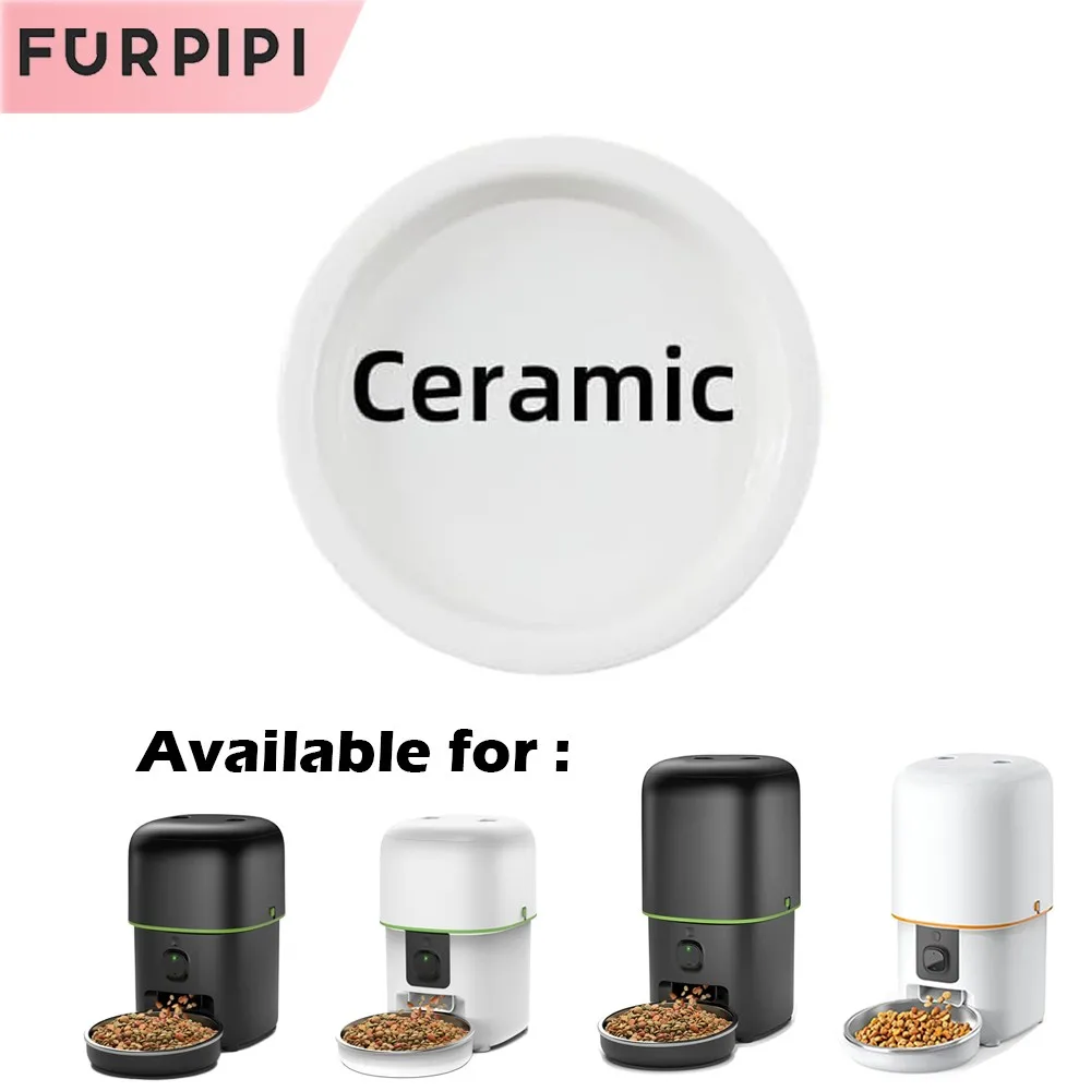 Furpipi Automatische Katze Feeder Keramik Schüssel Haustier Smart Katzenfutter Kibble Dispenser Feeder Keramik Schüssel Für Hund Katzen Zubehör Image