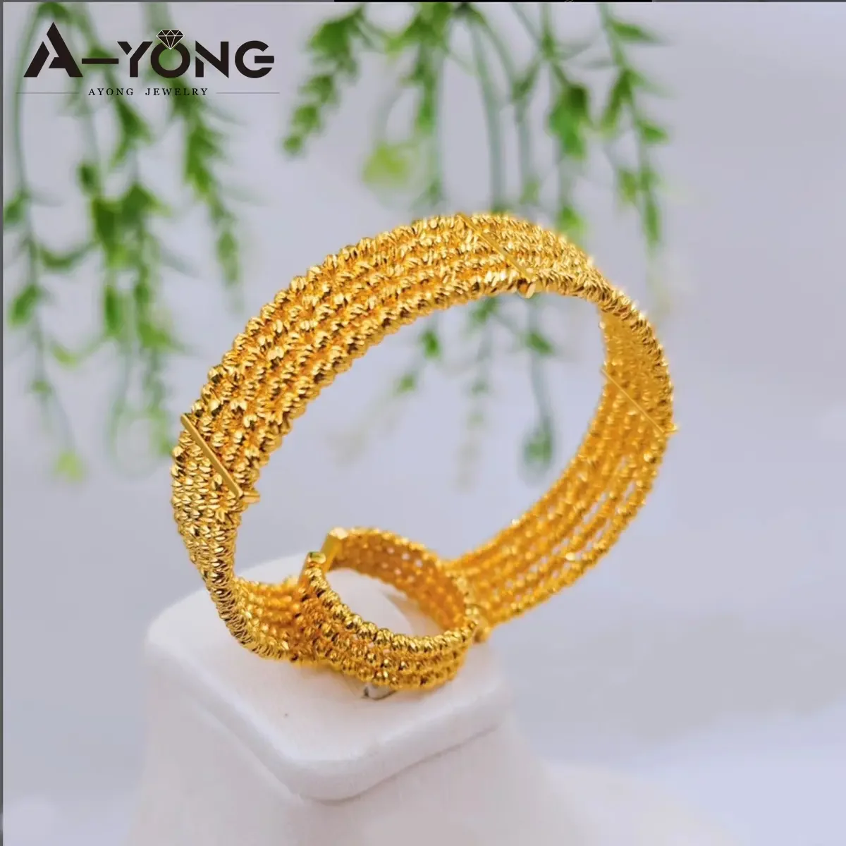Luxus Dubai vergoldet mehr schicht iges Armband Set 21 Karat Gold Farbe freie Größe arabische Perlen Armreifen Saudi-Frauen Hochzeits feier Schmuck