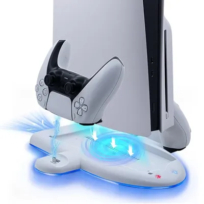 Vertikale ps5 Slim Stand Multifunktion station mit Lüfter und Dual Game Controller Ladegerät für Image