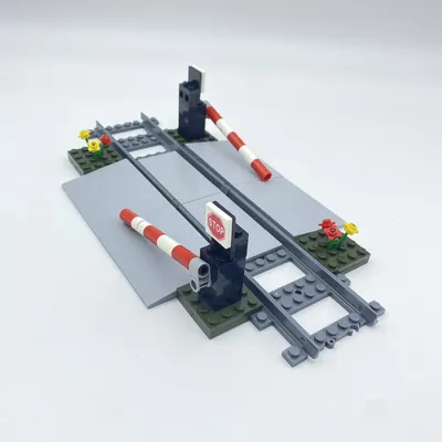 Block Eisenbahn Zug Kreuzung Geländer, Moc kreative Eisenbahn schienen Zug kreuzung, Weihnachts geschenk Image