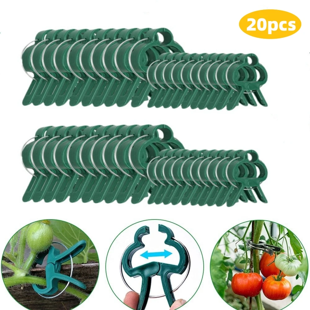 20pc Kunststoff Pflanzen clips wieder verwendbare Garten gewächshaus feste Halterung für Gemüse Tomaten Pflanze Rebe Schutz Garten Befestigungs werkzeuge Image