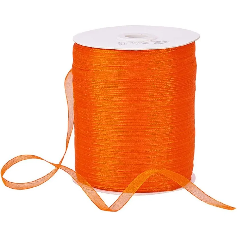 1 Rolle 1/4 "Yards funkeln schiere Organza-Band orange Band für Weihnachten festliche Dekoration Handwerk Kunst orange Image