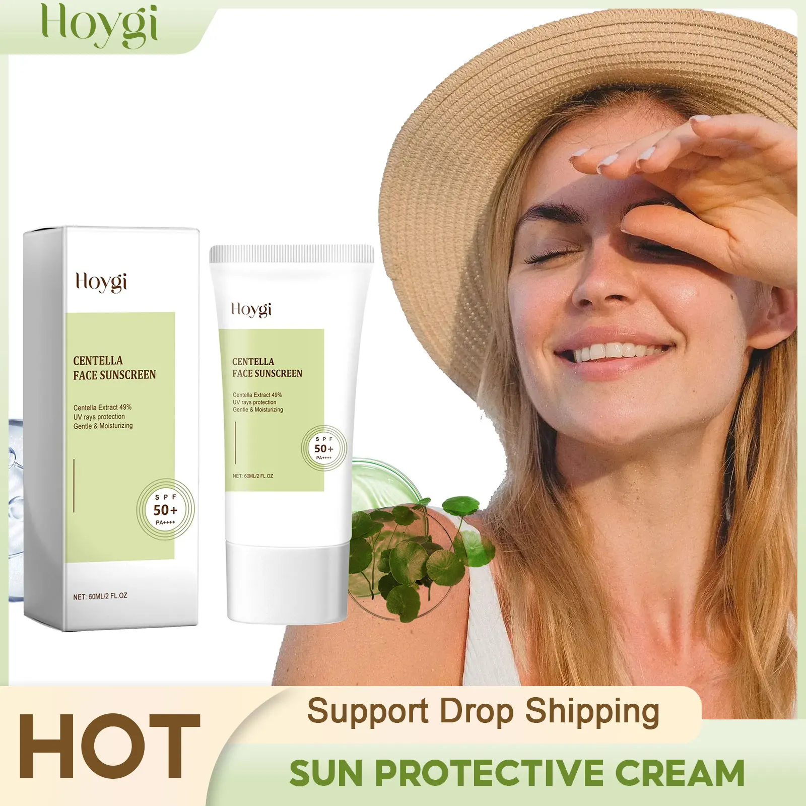 Sonnenschutzcreme, Sonnenschutz, Isolierung, Antioxidans, UV-Schutz, Gesichts-Solarblocker, erfrischende, nicht fettige Sonnenschutzlotion Image