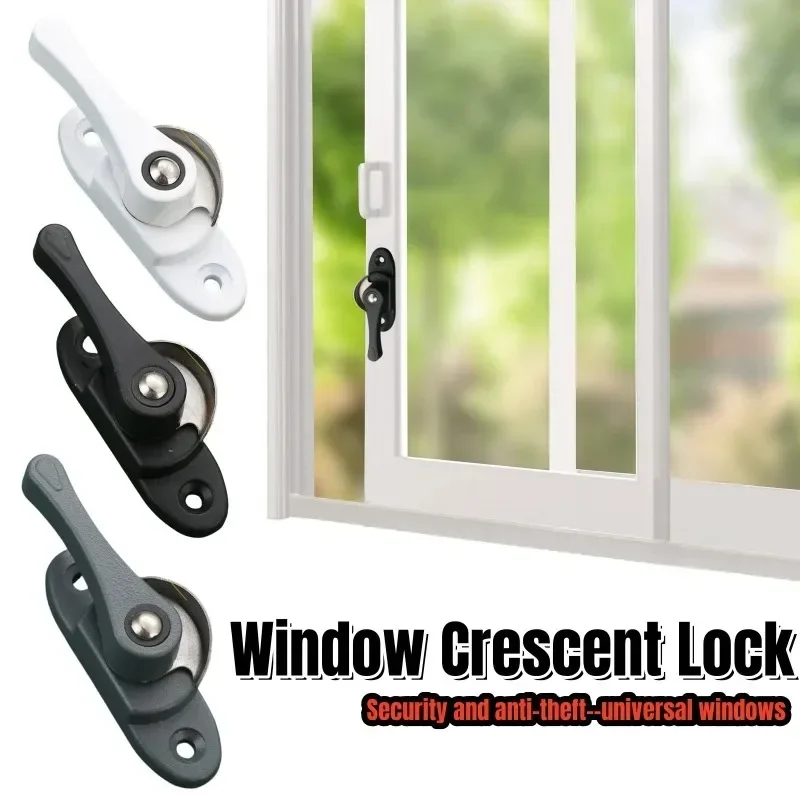 1/2PCS Aluminium Legierung Zwei Weg Crescent Lock mit Haken Tür und Fenster Haken Schloss Hause Anti diebstahl Fenster Lock Schiebetür Schnalle Image