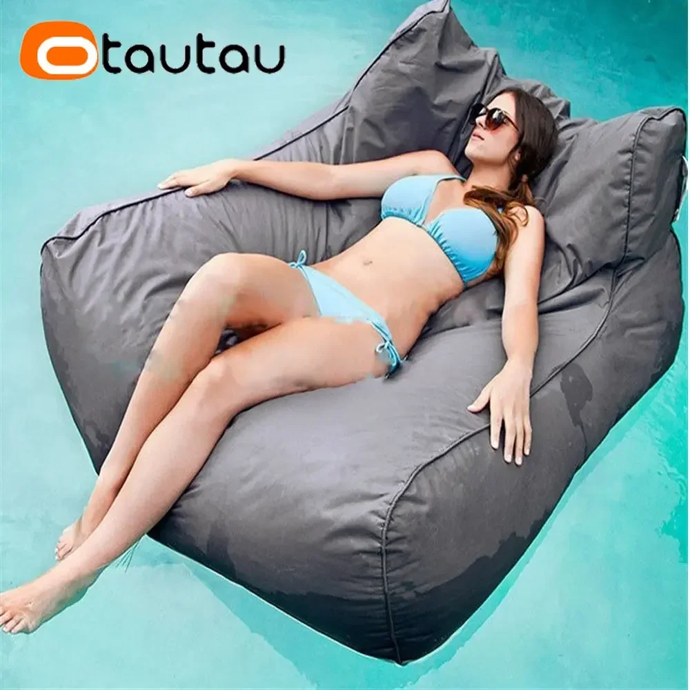 OTAUTAU Schwimmbad Schwimmender Sitzsack Pouf Liegebezug Kein Füllstoff Wasserdichtes Sofa Bett Sac Chaise Lounge Recliner Puff SF019 Image