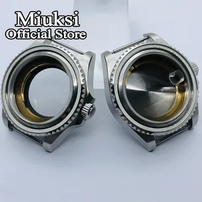 Miuksi 43 mm silbernes Uhrengehäuse, Saphirglas, passend für ETA2824 2836 NH35 36 Miyota 8205 8215