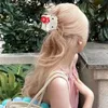Sanrio Hello Kitty Haarspange Y2K Anime Schwarzes Leder Hello Kitty Haarspange Cartoon Süßes Mädchen