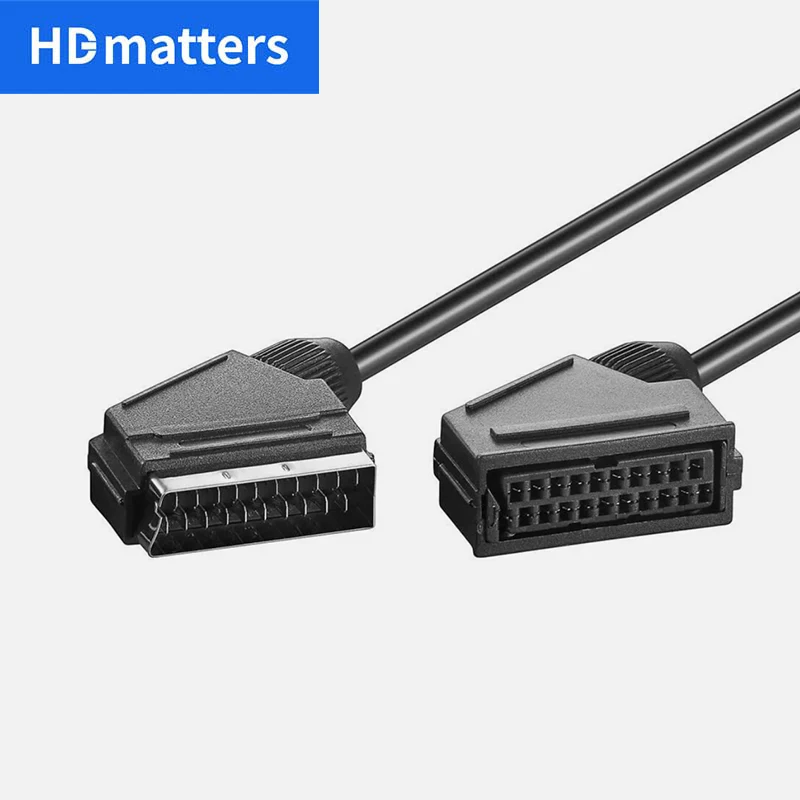 Scart-Verlängerungskabel 21-PIN Euro Scart-Stecker auf Scart-Buchse Kabelverlängerung Scart-Stecker auf Scart-Buchse-Buchse Image