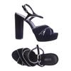 Michael Michael Kors Damen Sandale, Gr. 8, schwarz, Leder