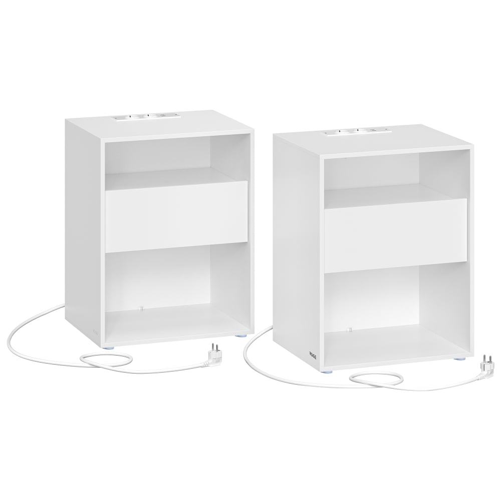 Tables de chevet lot de 2 installation sans outil blanc