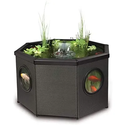 Raised Window Pond Kit Octagon Water Feature Pool Inpond 5 in 1 300 Pump UV LED Fish Plant Habitat