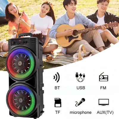 BT Speaker Portable Speaker Support USB/TF/AUX/FM/BT/MIC Wireless Stereo Speaker Loud Boombox Long