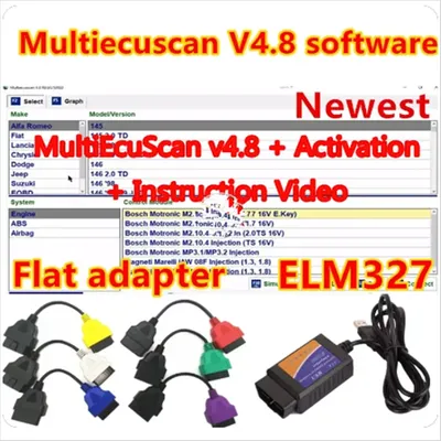 2024 New Multiecuscan V4.8 Software For Fiat Connector Multi-Ecu-Scan 4.8 Register Work With ELM327