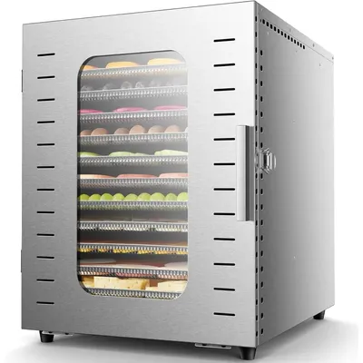 Commercial Large 12 Trays Food Dehydrator, Usable Area up to 22.67ft², 1200W Full Stainless Steel