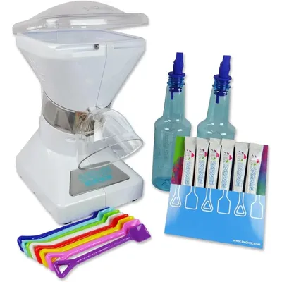 Snowie Max Snow Cone Machine - Premium Shaved Ice Maker, With Powder Sticks Syrup Mix, 6-Stick Kit,