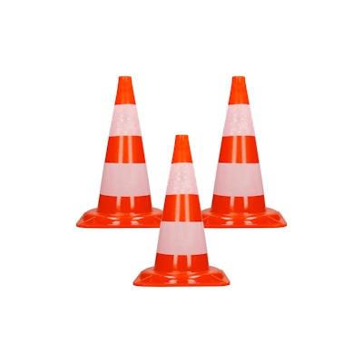 3er Pack Warnkegel Warnleitkegel Verkehrsleitkegel Pylon Sicherheit 47 cm Kegel