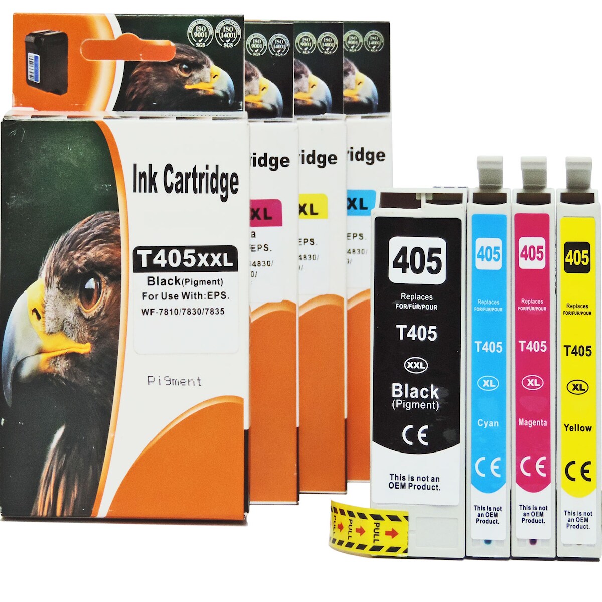 D&C Kompatible 4er Set Tintenpatronen für Epson WorkForce EC-C 7000 - Hohe Reichweite Image