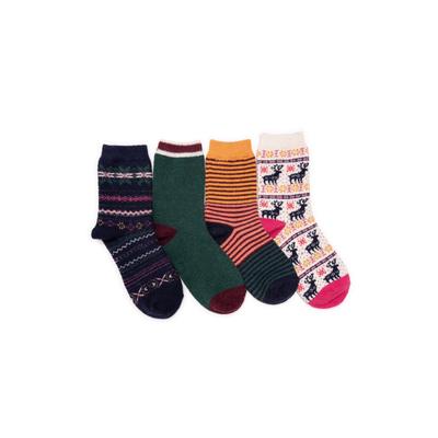 Plus Size Women's 4 Pack Holiday Boot Socks by MUK LUKS in Jewel (Size ONESZ)