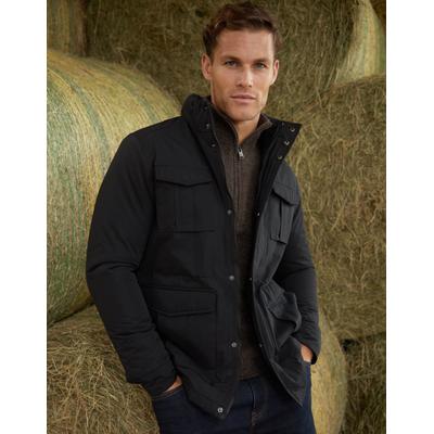 Black Funnel Neck Utility Coat