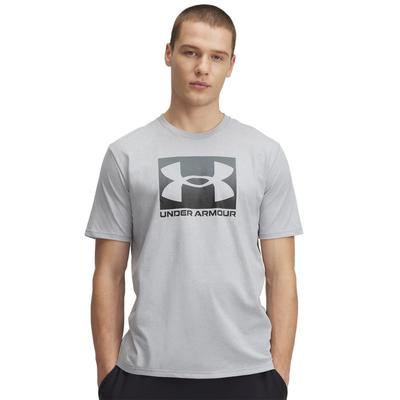 T-Shirt UNDER ARMOUR "UA M BOXED SPORTS UPDATED SS", Herren, Gr. XL, grau (mod gray lig), Single Jersey, Obermaterial: 60% Baumwolle, 40% Polyester, sportlich, Rundhals, Kurzarm eingesetzt eingefasste Kante, Shirts Image