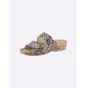 Pantolette WALDLÄUFER, Damen, Gr. 40, braun (braun, gemustert), Veloursleder, modisch, Schuhe