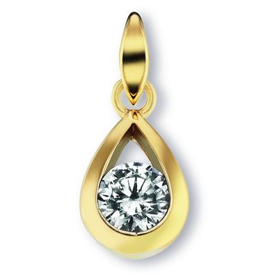 Ketten-Anhänger ONE ELEMENT "Zirkonia Anhänger aus 333 Gelbgold", gold, Schmuckanhänger, Damen, mit Zirkonia, Gelbgold 3