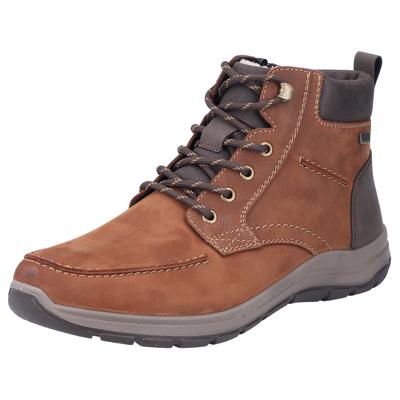 Winterboots RIEKER, Herren, Gr. 40, braun, Leder, Lederimitat, casual, Schuhe, Outdoorschuh, Schnürboots, Stiefelette mi