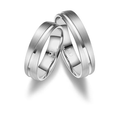 Partnerring MARRYA "Edelstahl Ringe Trauringe Eheringe Partnerringe" Gr. 64, silber (damen ring, silber), Fingerringe, D