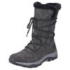 Winterstiefel RIEKER, Damen, Gr. 36, schwarz (dunkelgrau, schwarz), Lederimitat, sportlich, Schuhe, Snowboots, Winterboots mit wasserabweisender riekerTEX-Membran