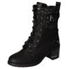 Winterstiefelette MUSTANG SHOES, Damen, Gr. 41, schwarz, Lederimitat, modisch, Schuhe, Plateaustiefelette, Schnürboots mit praktischem Innenreißverschluss