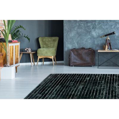 Teppich KAYOOM "Prime 110", schwarz (anthrazit, multi), B:80cm H:15mm L:150cm, Viskose, Teppiche, Handgefertigtes Unikat, sehr weiche Haptik, pflegeleicht Image