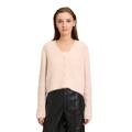 Strickjacke CARTOON "Cartoon Strick-Cardigan mit Knopfleiste", Damen, Gr. 46, rosa (rose melange), Obermaterial: 68% Polyester, 30% Polyacryl, 2% Polyester metallisiert., modisch, loose fit normal, Langarm, Strickjacken, Struktur