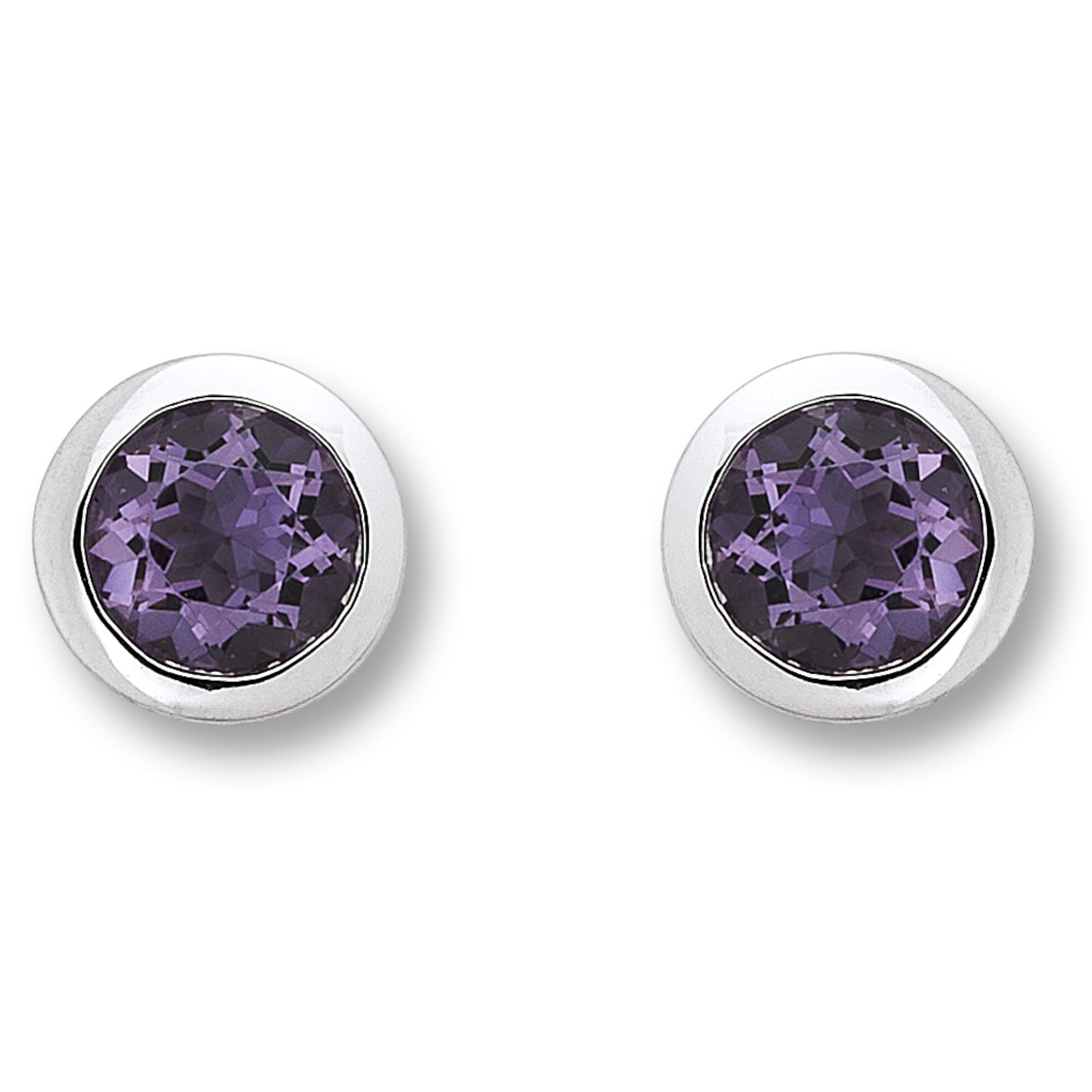 Paar Ohrhänger ONE ELEMENT "Amethyst Zarge Ohrringe Ohrstecker aus 333 Weißgold", silber, Ohrringe, Damen, Damen, Gold Weißgold 333, Gold, Weißgold 333, Damen Gold Schmuck Zarge