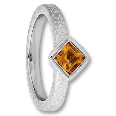 Silberring ONE ELEMENT "Citrin Ring aus 925 Silber" Gr. 60, silber, Fingerringe, Damen, 60, Silber 925 (Sterlingsilber), Damen Silber Schmuck Image